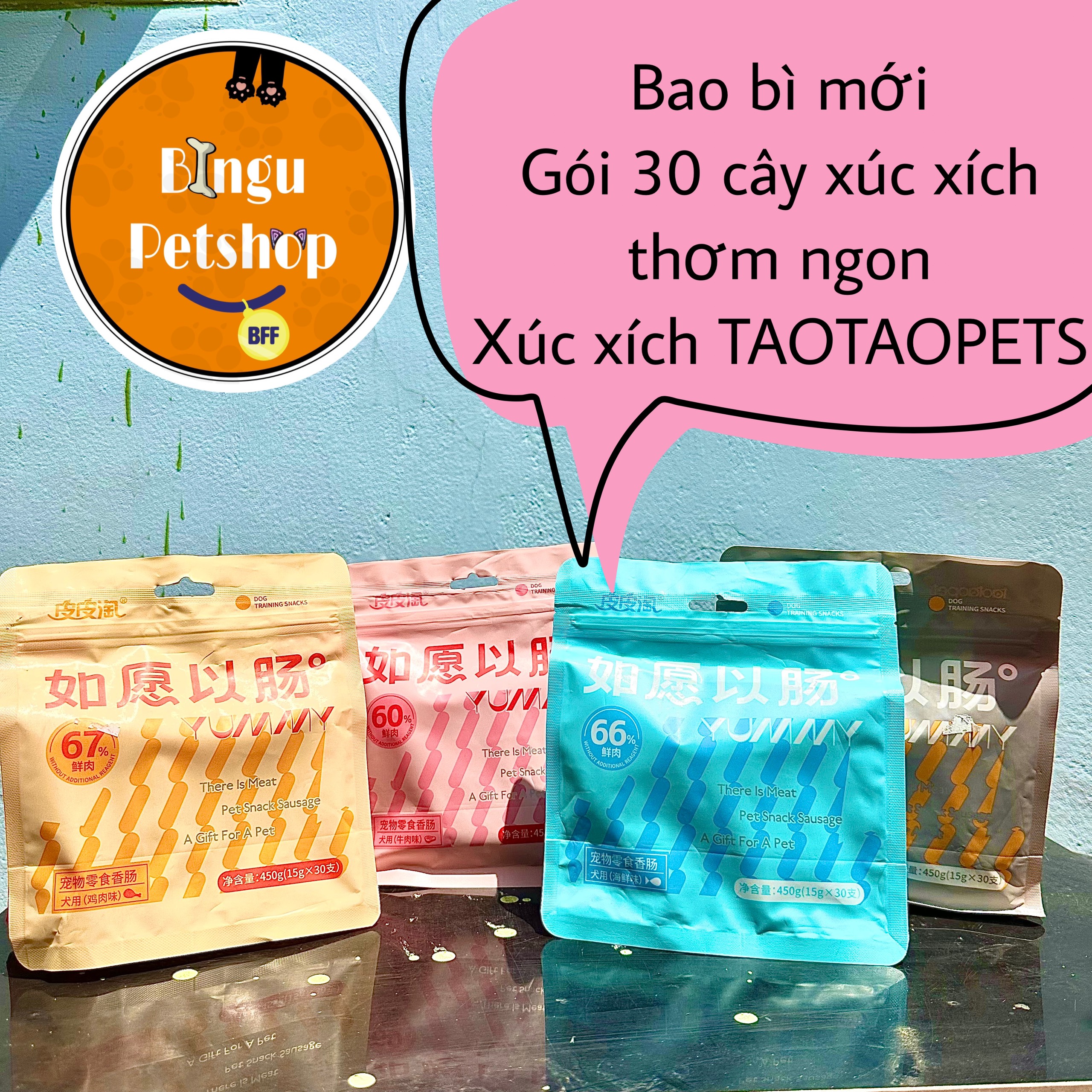 [Gói nguyên(30 cái)] Xúc xích cho chó mèo taotaopets