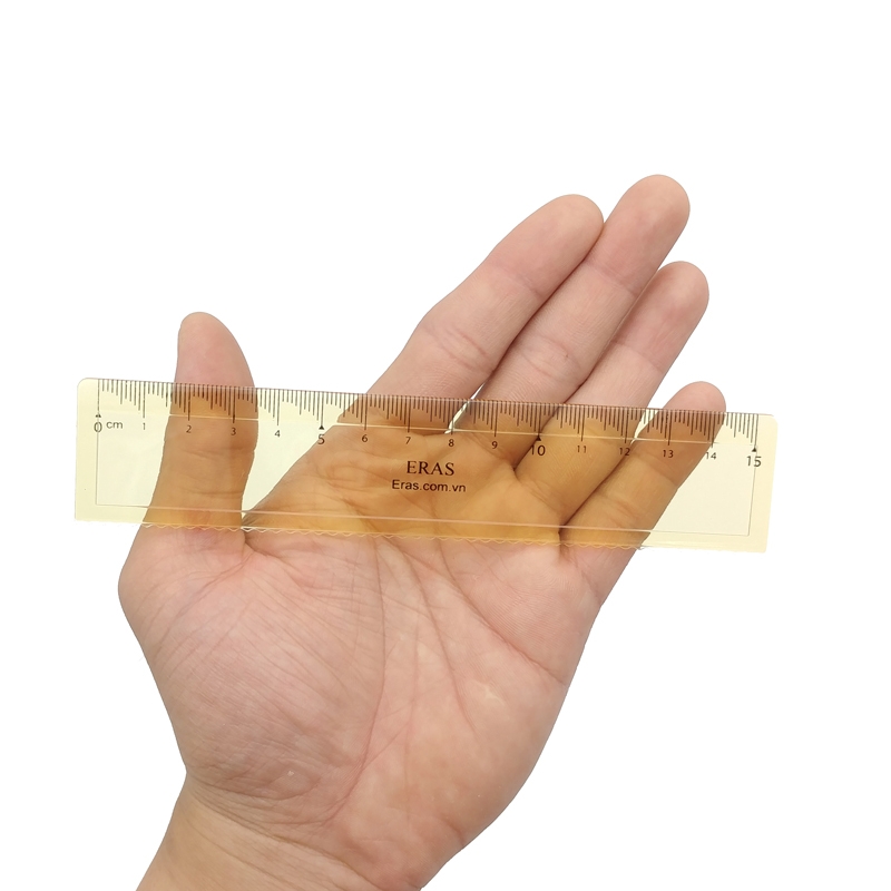 Thước Kẻ Nhựa Eras 15 cm E906 - Màu Vàng