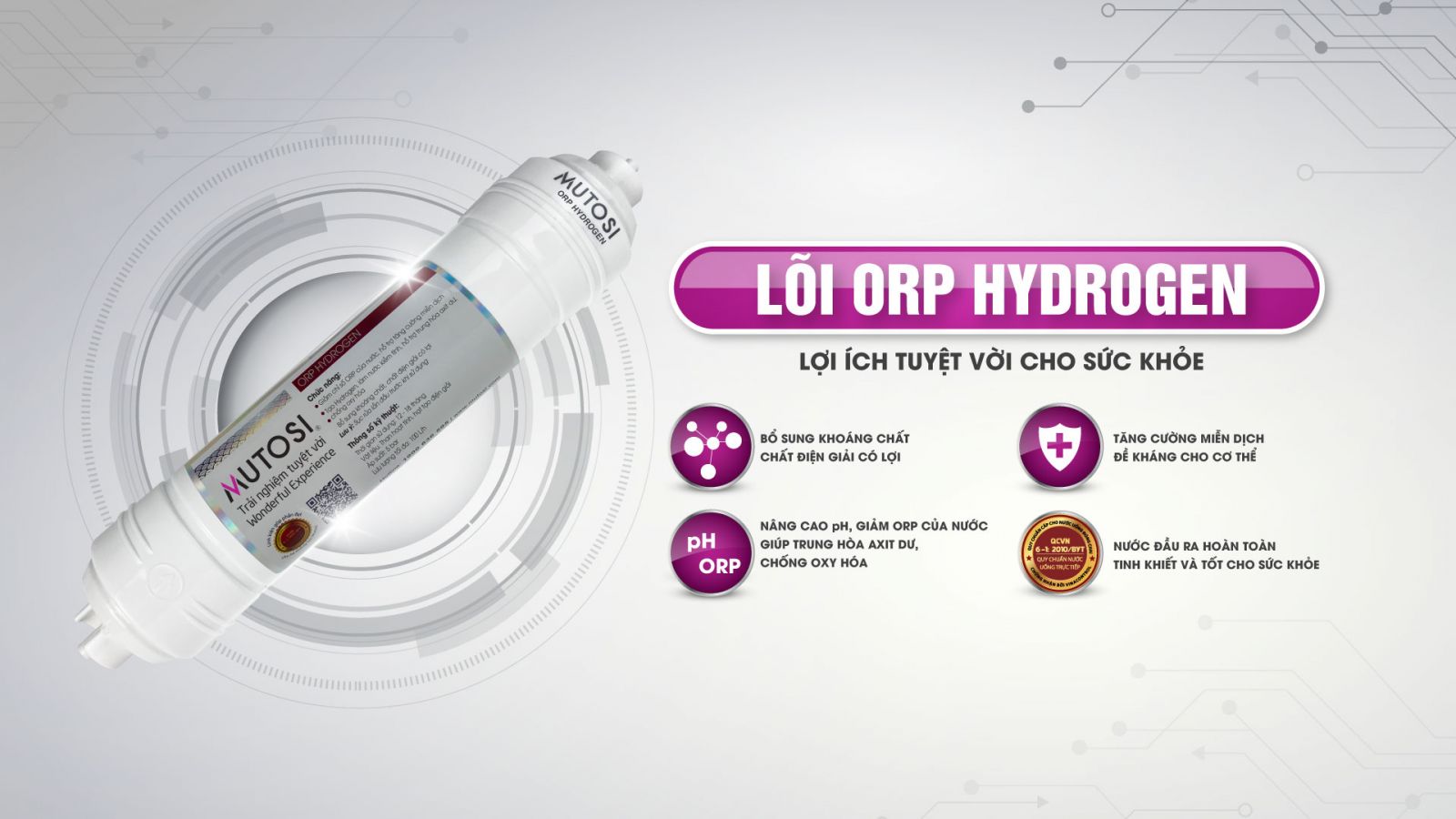 Lõi Alkaline Hydrogen Mutosi - ORP HYDROGEN