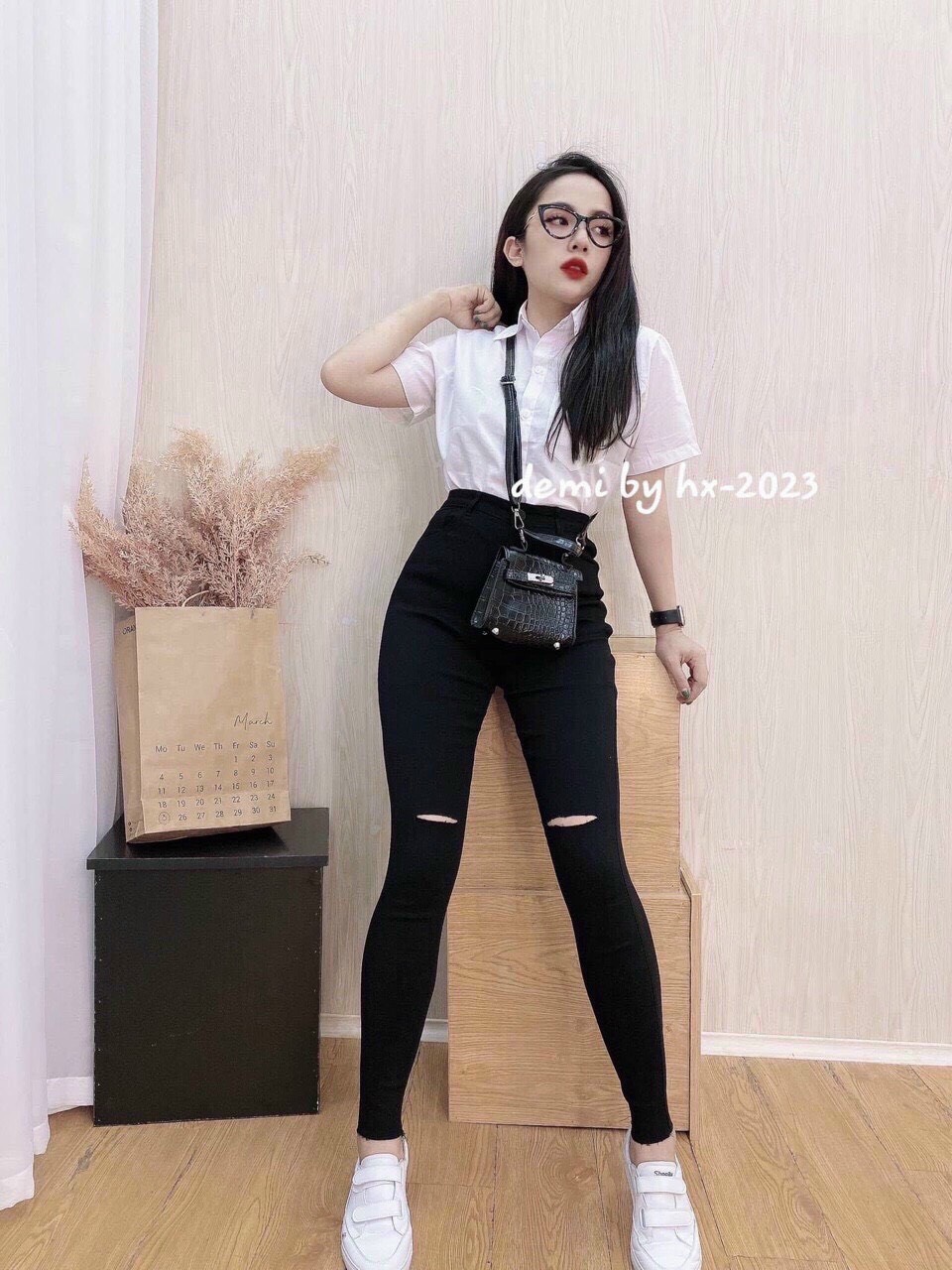 [HCM]Quần skiny rách gối thần thánh tôn dáng