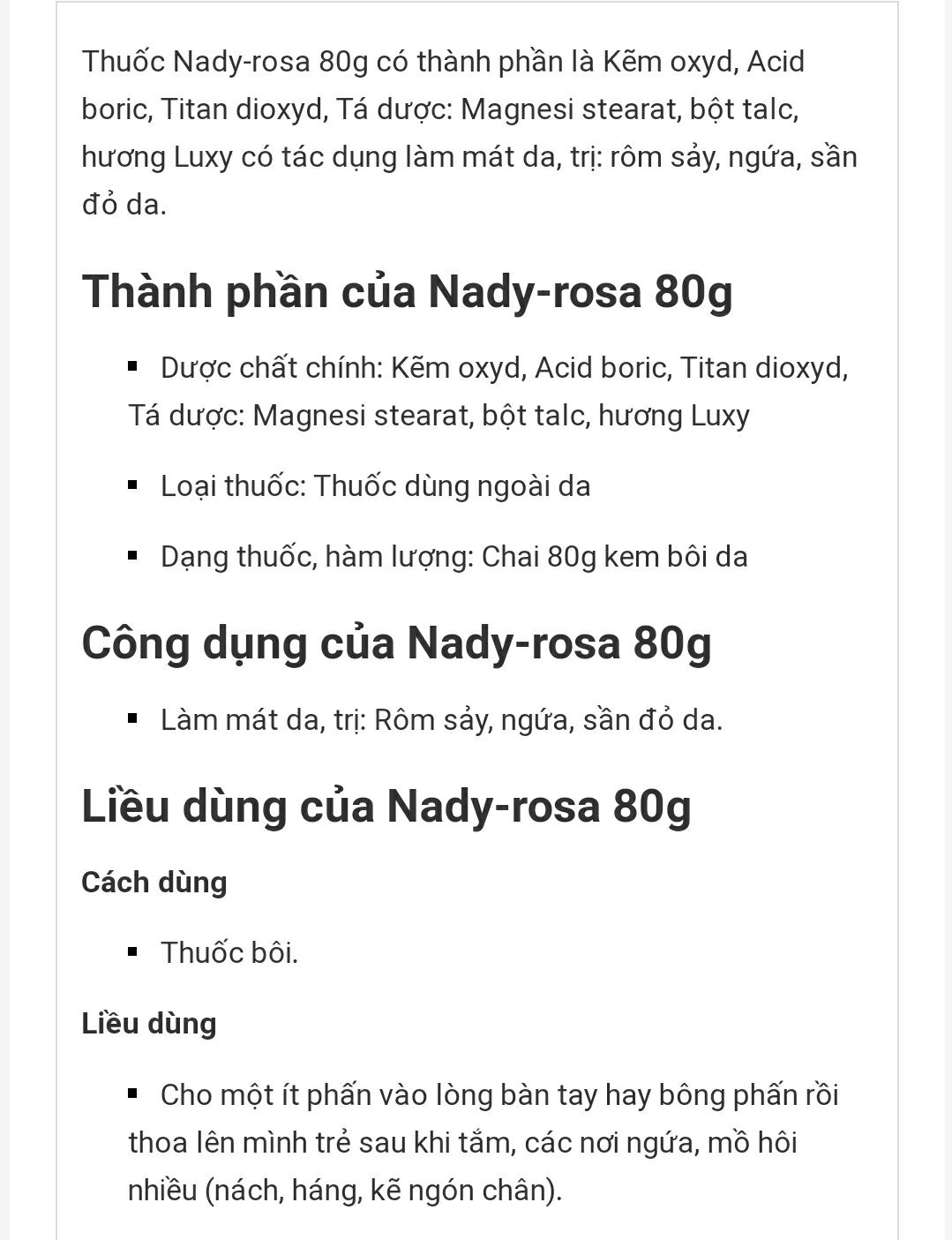 CHAI 50G PHẤN ROSA RÔM SẢY