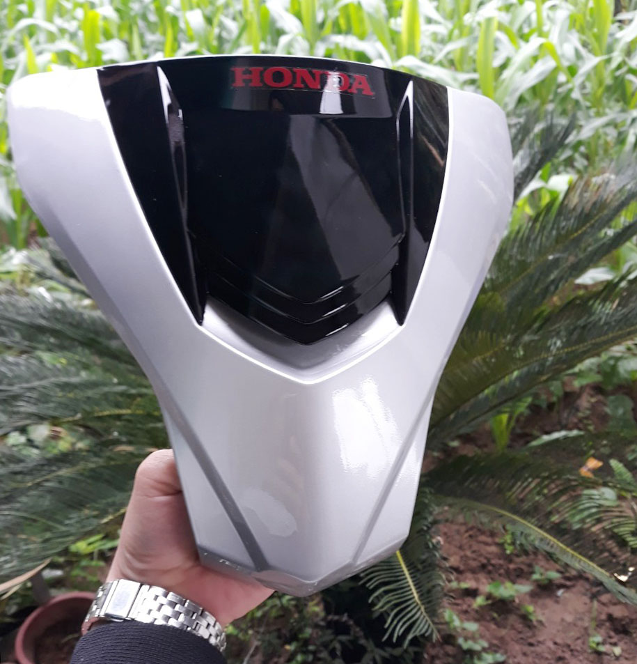 Mặt nạ 2 tầng wave 110 màu bạc