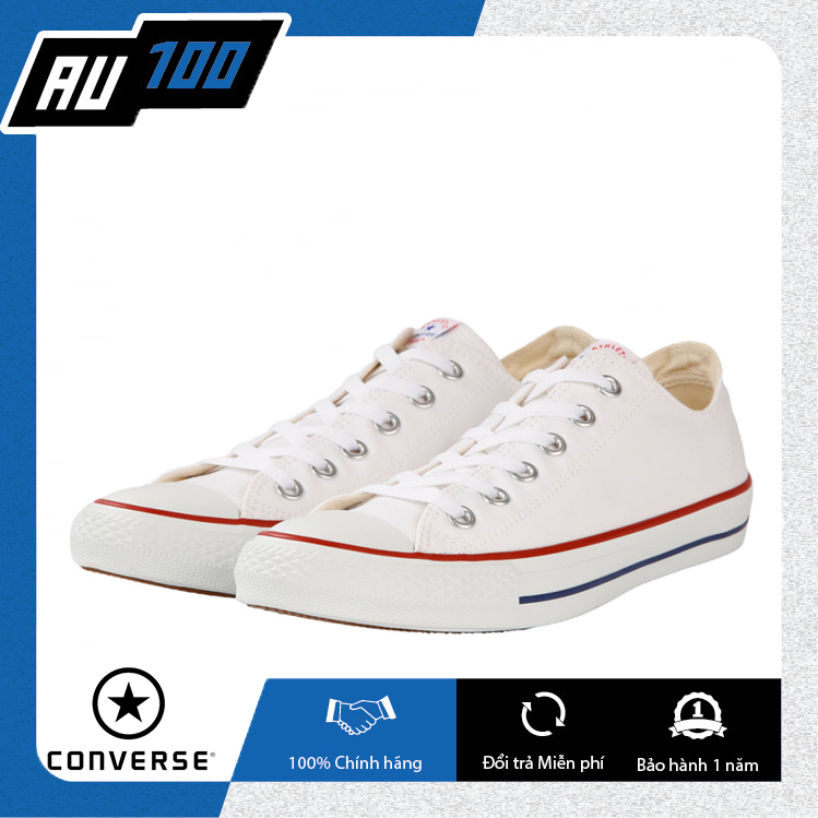 [AU100] Giày Converse nữ màu trắng viền đỏ đen [ Converse chính hãng không gây hôi chân] (made in Vietnam)