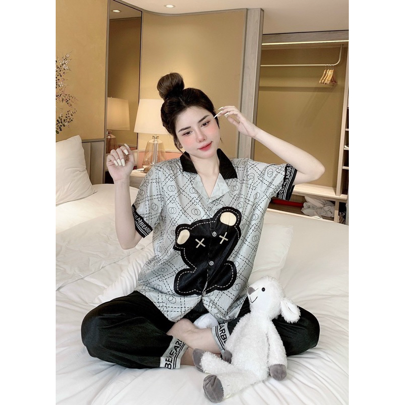 Bộ gấu Bear Lụa xước Ánh kím sang trọng