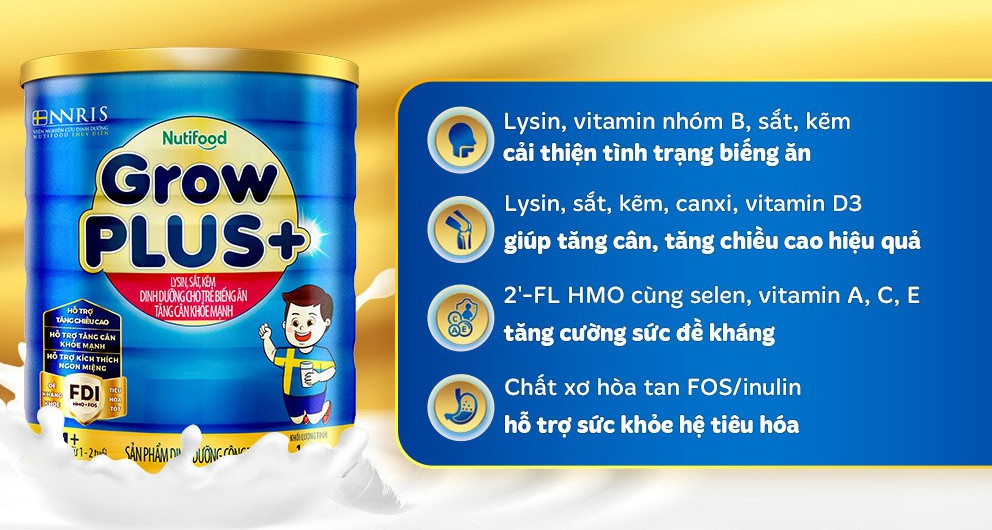 Sữa bột Nuti Grow Plus + 1.5kg (Xanh)