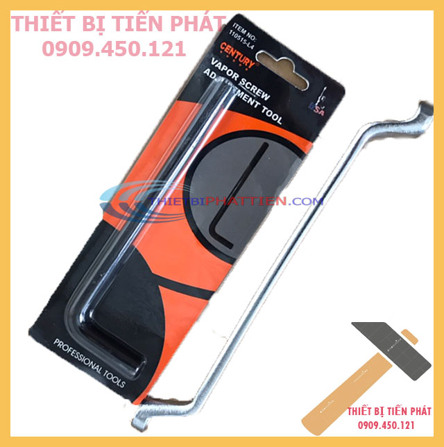 Bộ chỉnh cò, cây chỉnh cò thép century bộ gồm 2 cây chỉnh cò chứ l century và cờ lê 2 đầu vòng 8x9mm luxtop