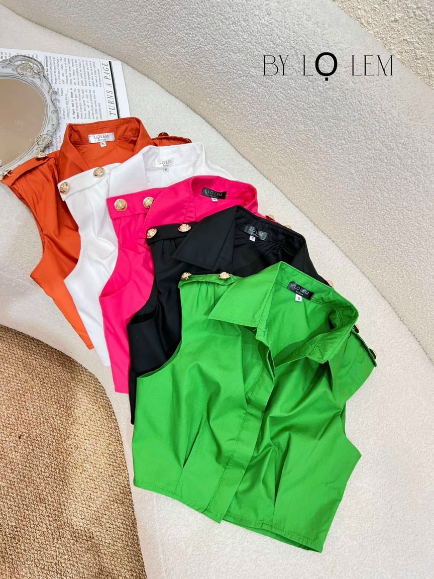 [HCM]Áo Ba Lỗ Phối Nút Xinh Đẹp ️️️️