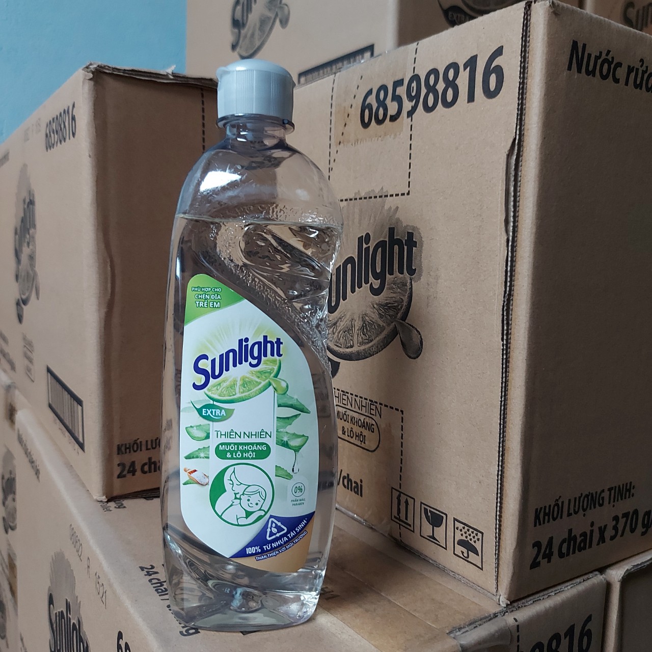 Chai Nước rửa chén Sunlight 370ml thiên nhiên Siêu Sạch