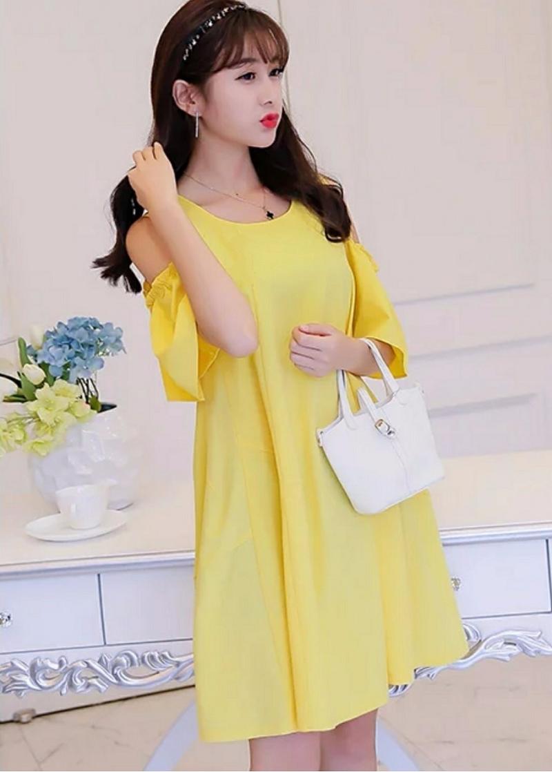 [HCM]Đầm bầu công sở thời trang khoét vai