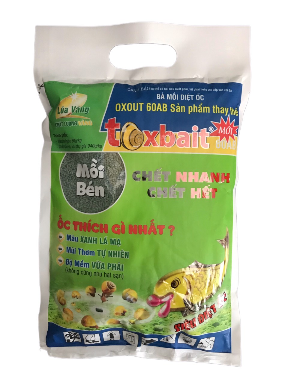Bả mồi diệt ốc Toxbait 60AB Metaldehyde GÓI 1KG