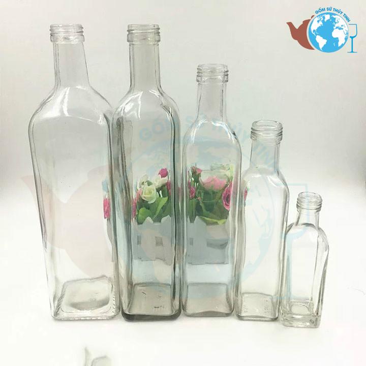 Chai thủy tinh đựng dầu ăn chiết rót dầu 500ml