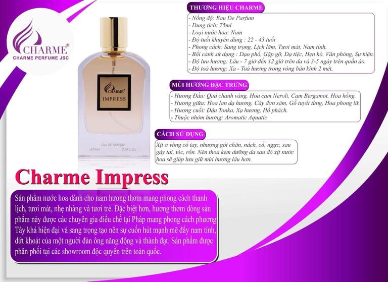 [HCM]Nước Hoa Nam Charme Impress 75ml