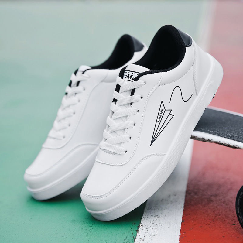 Giày thể thao nam màu trắng in hình máy bay giấy ngộ nghĩnh