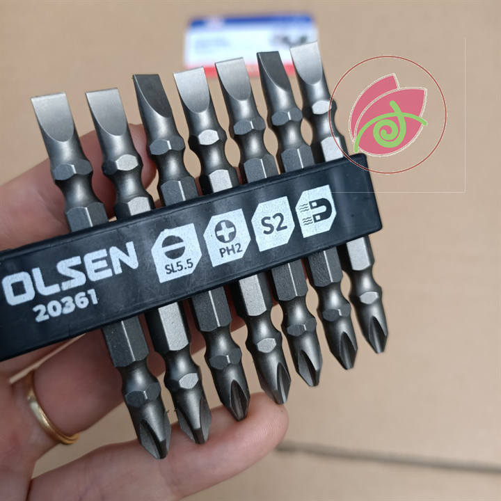 Mũi vít 2 đầu (+ -) có từ tính bake dẹp Tolsen 20361