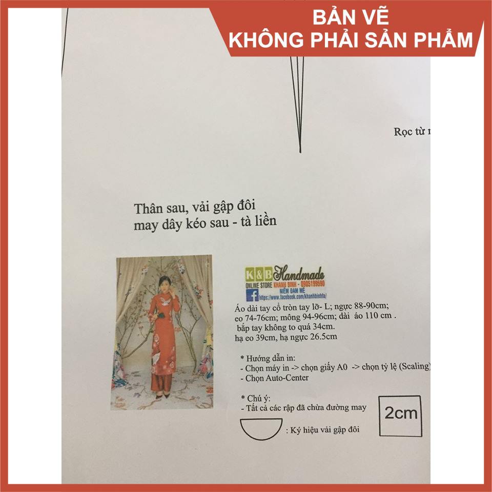 Rập áo dài AD24- giấy A0 (Bản vẽ) (BẢN VẼ)