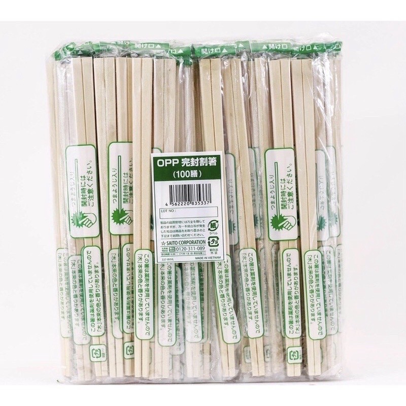 100 Đôi Đũa Gỗ Xuất Khẩu Take Away