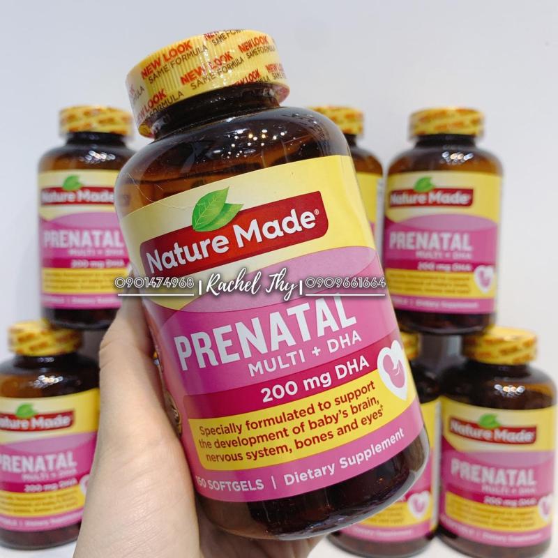 Viên uống vitamin tổng hợp cho phụ nữ mang thai Prenatal Multi +DHA 150 viên -Nature Made Mỹ (mẫu mới nhất 2019) nhập khẩu