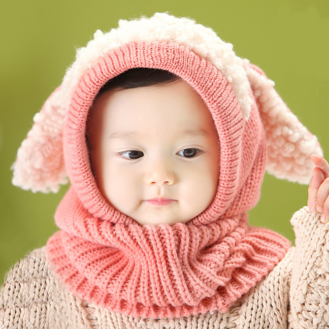 Mũ Len Tai Cừu Dễ Thương Ấm Áp Cho Bé