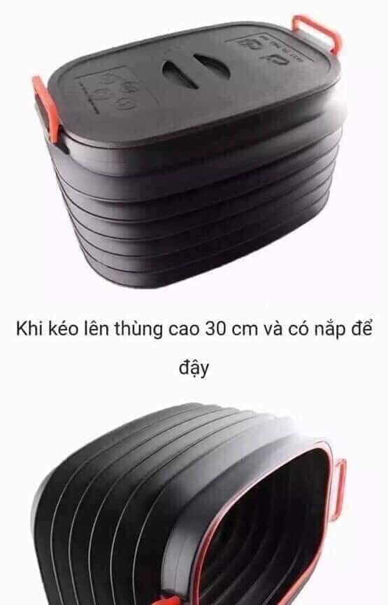 Thùng đựng đồ co giãn lò xo gấp gọn để cốp ôtô