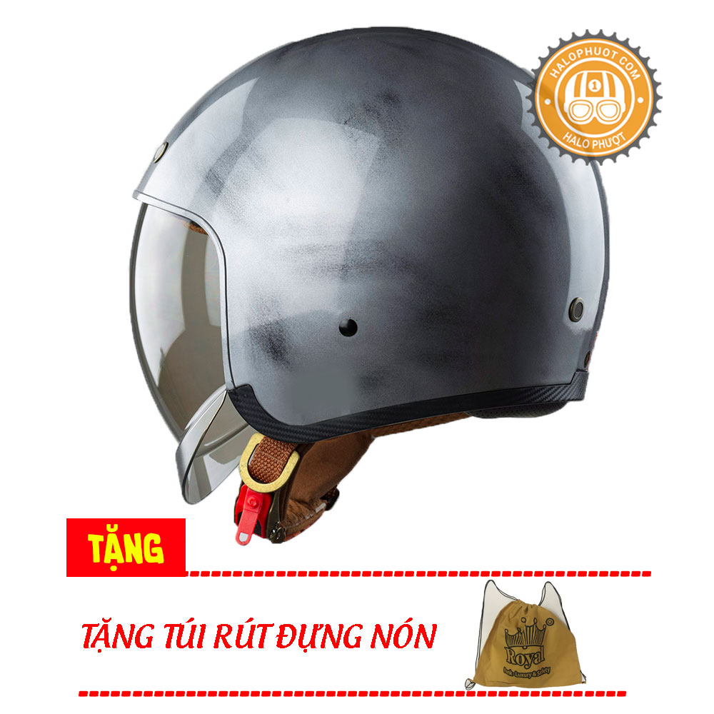 Nón bảo hiểm 3/4 kính âm Royal M139 Xước Bóng
