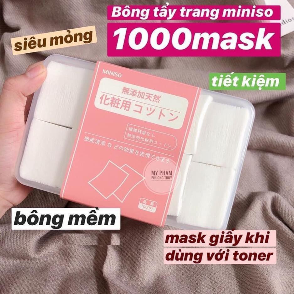 [GIÁ SỈ] Bông tẩy trang Miniso Nhật Bản 1000 miếng