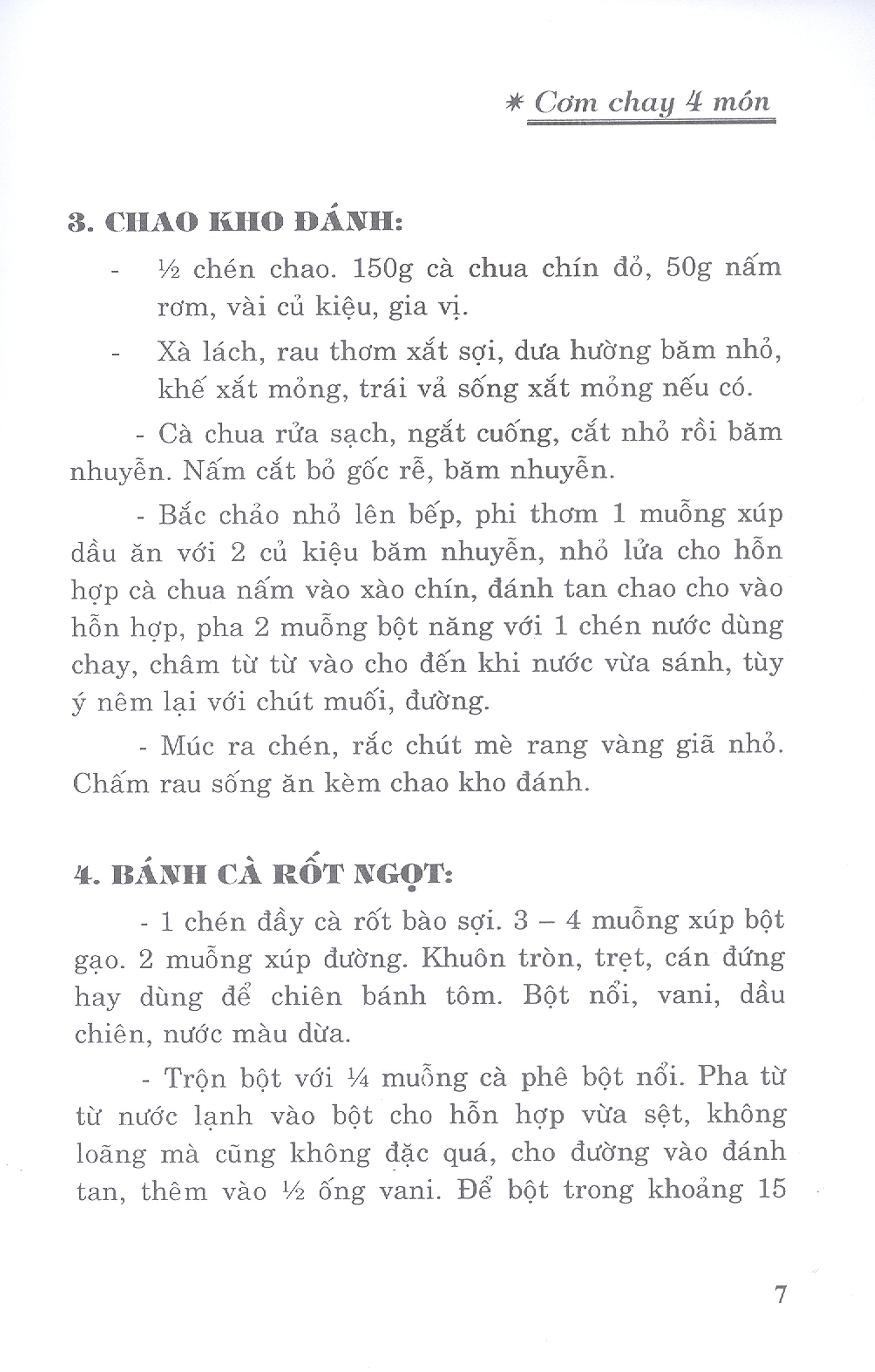 Cơm Chay Bốn Món