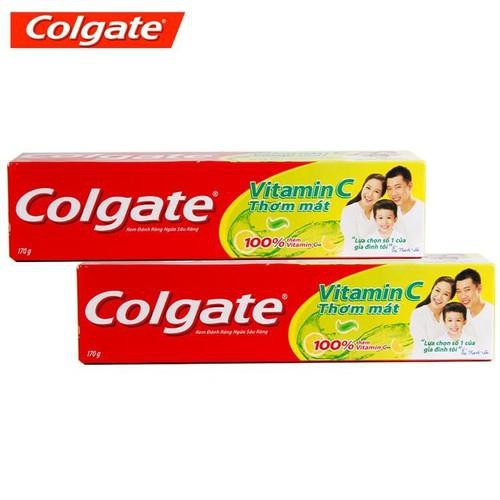 [HCM] Kem đánh răng Colgate(MỚI) Vitamin C  -Thơm mát 100% - Giảm Nhiệt Miệng 220G/170G