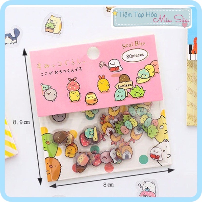Set 80 sticker hoạt hình dễ thương - MiuSua