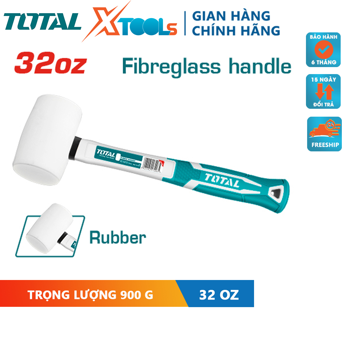 Búa cao su trắng 900g TOTAL