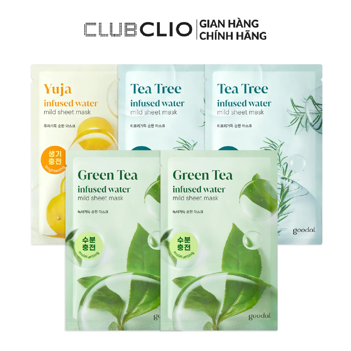 Combo 5 mặt nạ dưỡng ẩm, sáng da goodal