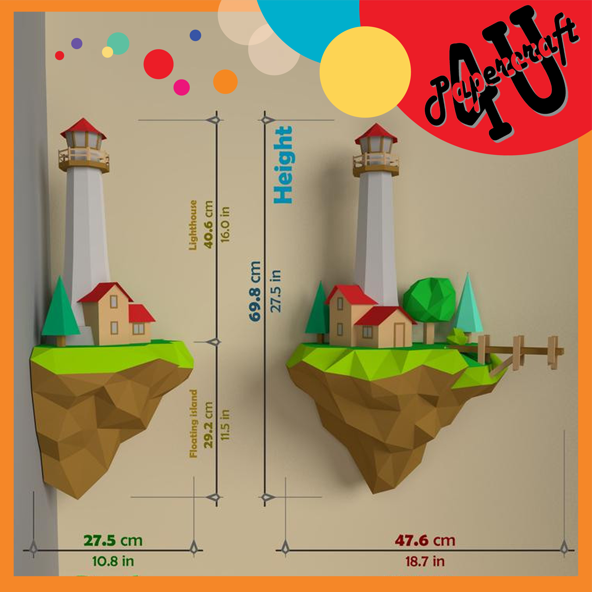 Mô hình giấy 3D treo tường: Ngọn hải đăng