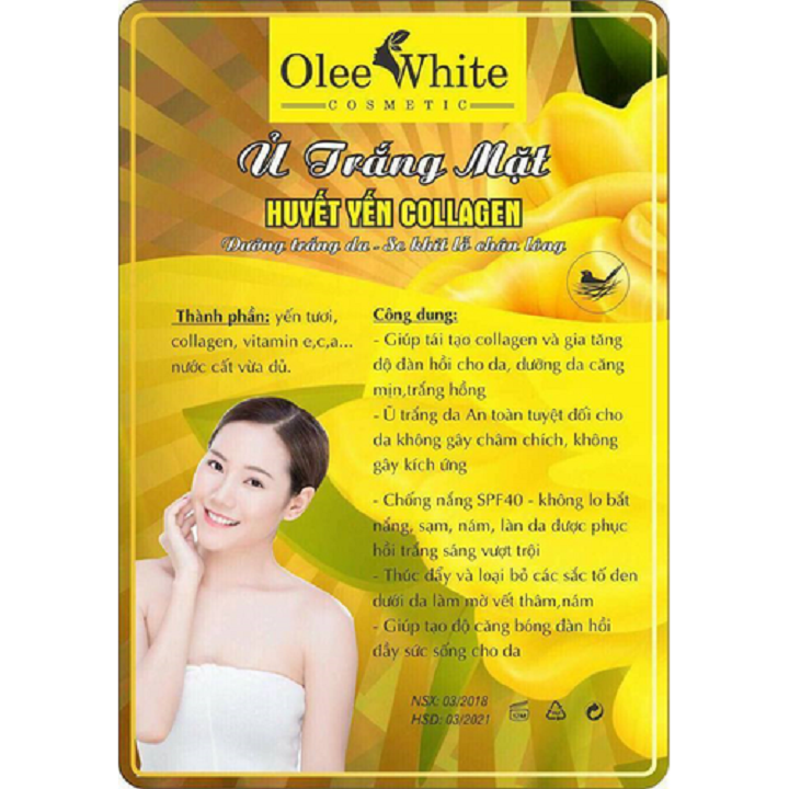 Ủ trắng huyết yến collagen (dùng cho face và body) giúp da trắng sáng mịn màng