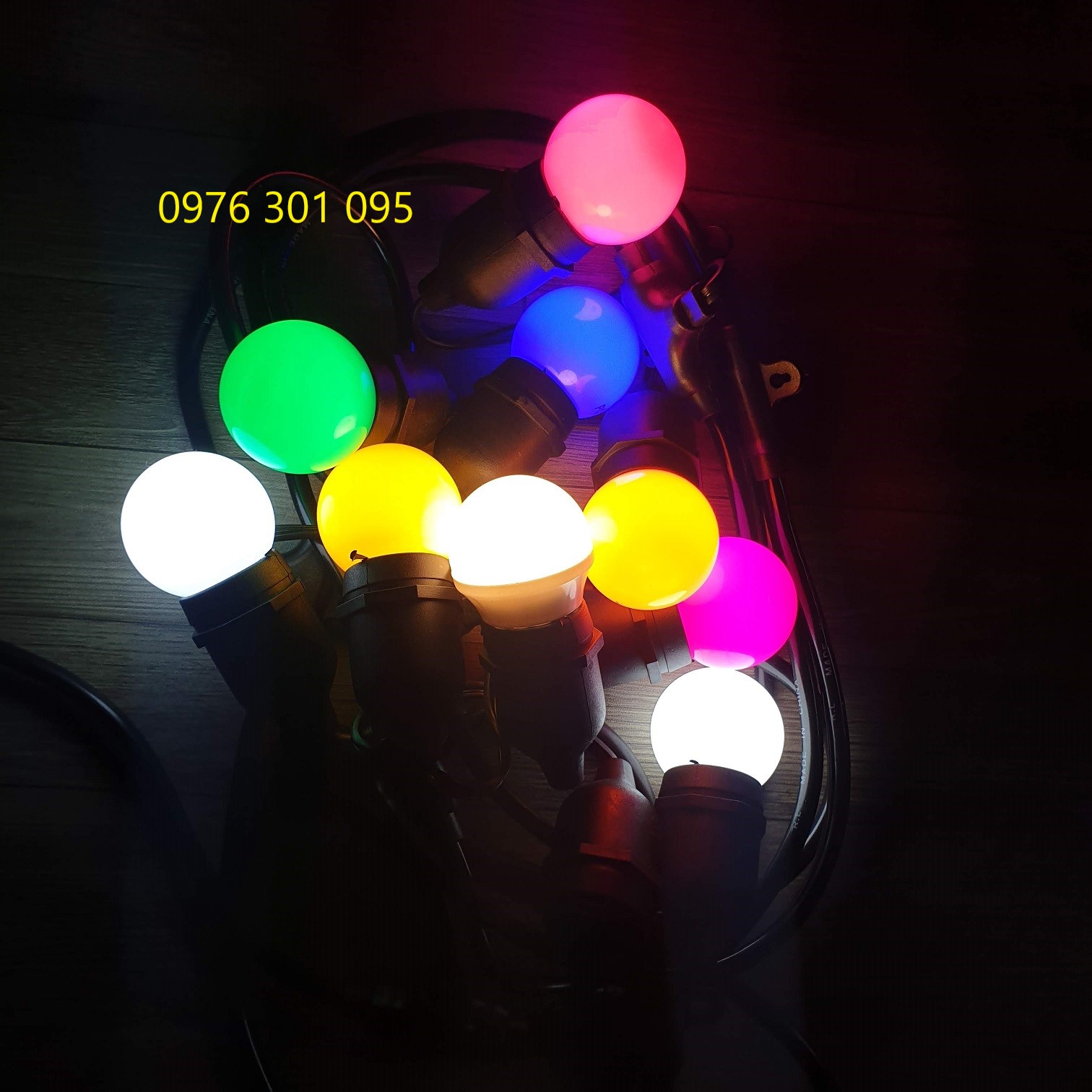 [COMBO 5]  Bóng led chanh tròn trang trí 1w ( 9 màu ) - Tiết kiệm Điện