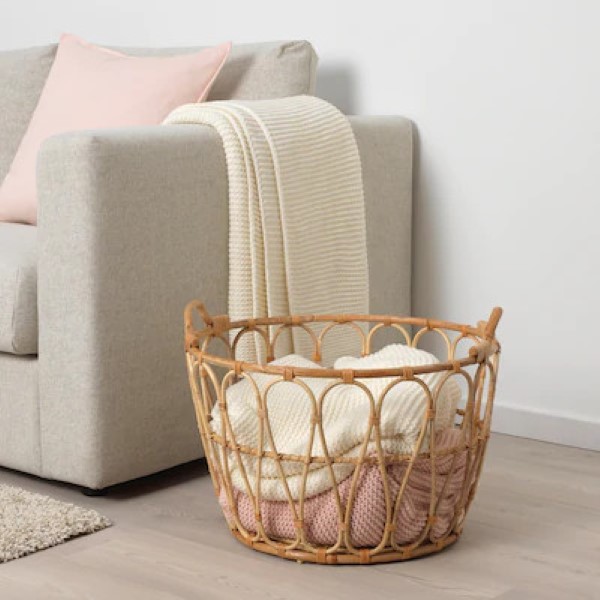 GIÁ THANH LÝ Sọt Mây Siêu Xinh Xắn Hàng Xuất Khẩu Đựng Đồ Chơi Trang Trí Nhà Cửa Kích Thước D54 * H39 cm Vintage Boho Giá Xuất Khẩu