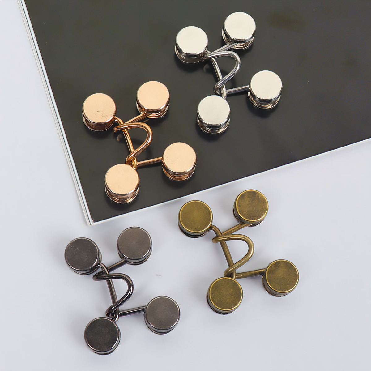 Adjustable Metal Buttons Applique Colorful Jeans