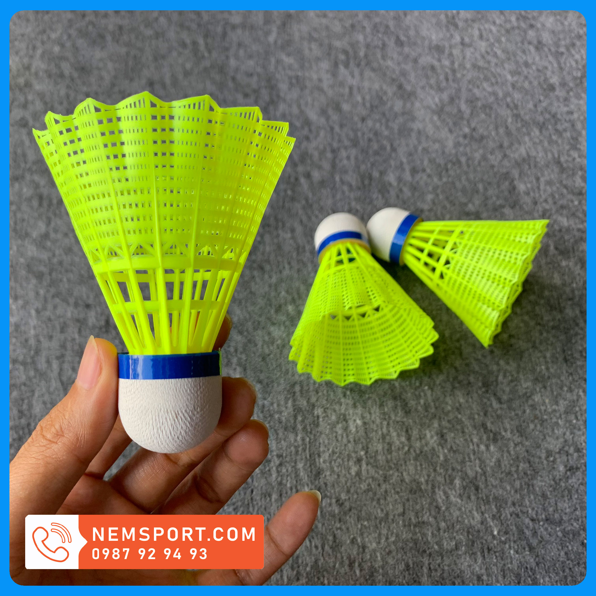 Quả Cầu Lông Nhựa Fuwin Xanh ( 1 lốc 6 quả )