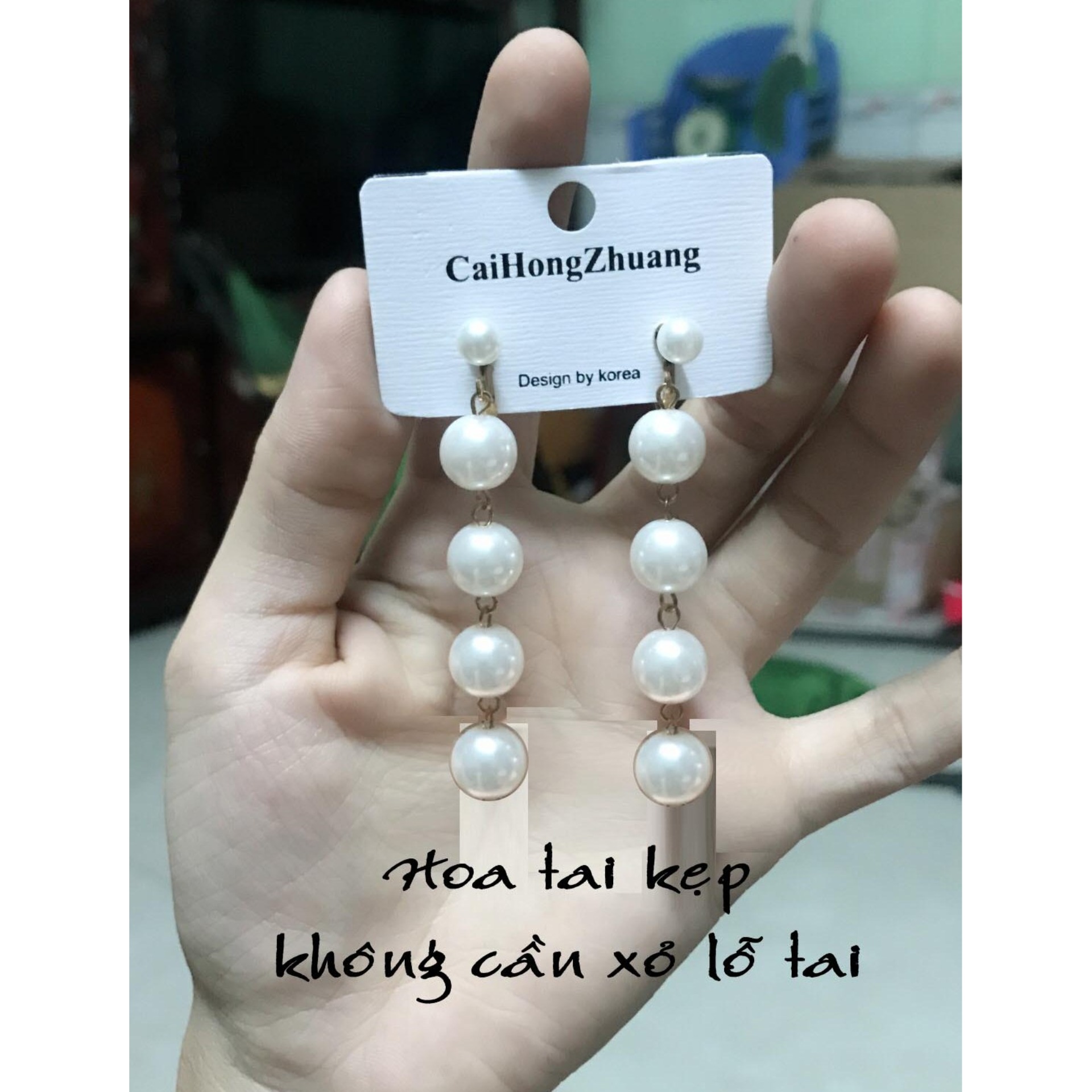 [HCM]Hoa tai kẹp không cần xỏ lỗ tai
