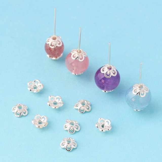 Charm bạc ốp hoa - mh025