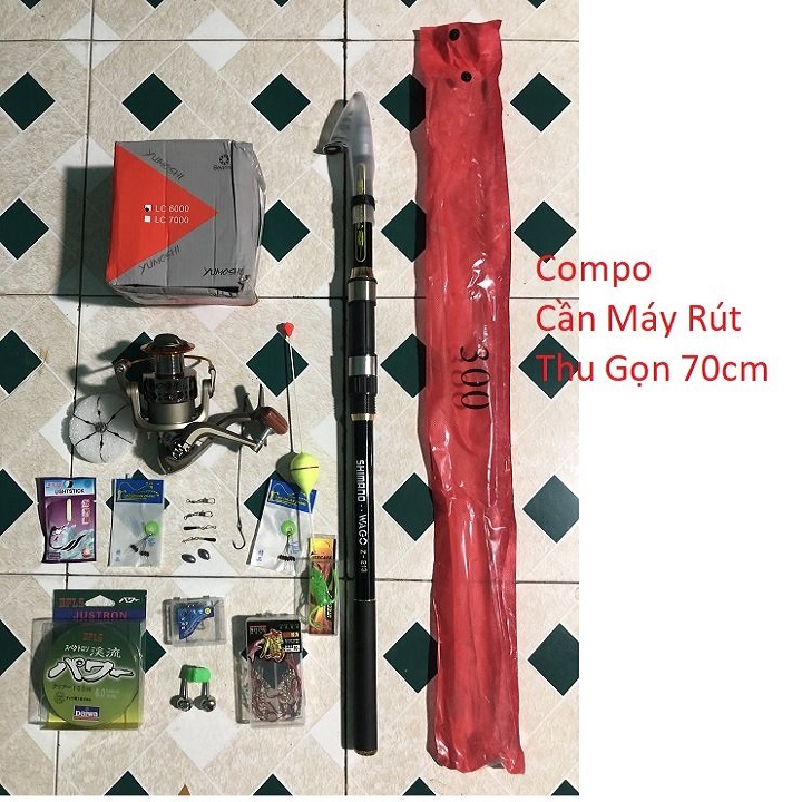 Compo Cần Câu Máy Rút Thu Gọn 70cm