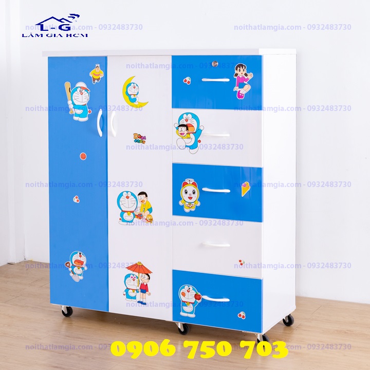 TỦ QUẦN ÁO CHO BÉ HÌNH DOREMON - FREESHIP HCM