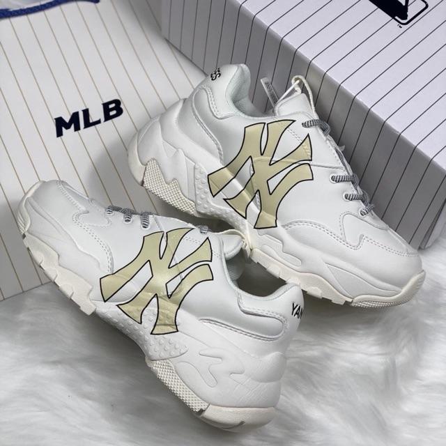 Giày SNEAKER MLB Newyork Yankees NY Trắng Kem Hót Nhất Năm 2020