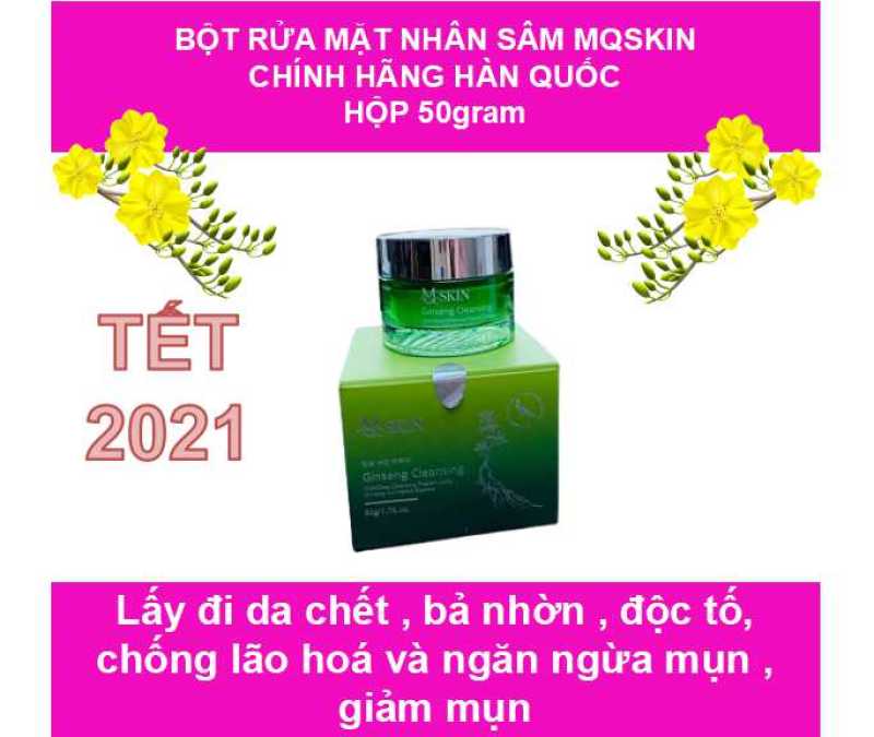 TẾT (kèm quà) -bột sữa rửa mặt nhân sâm MQSkin dành cho mọi loại da -shop hồng auth giá rẻ