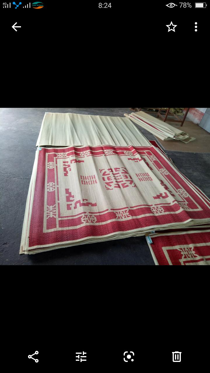 Chiếu cói 1,8*2m may mép Trắng