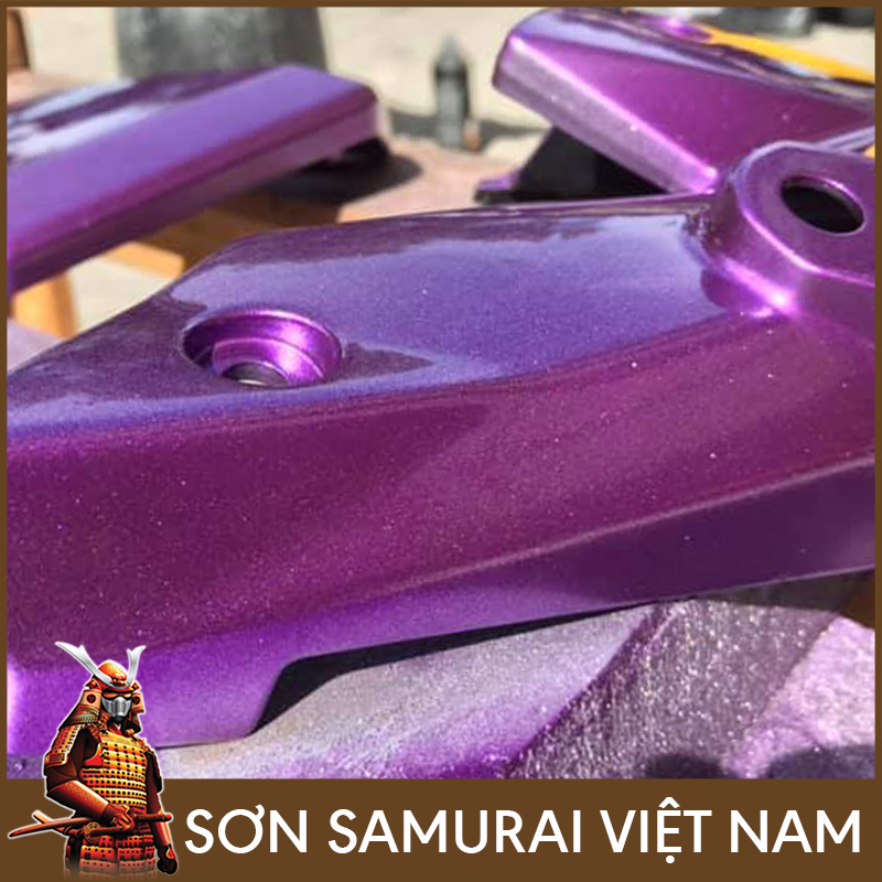 Sơn samurai tím - Combo màu tím ánh kim 1142 sơn xịt samurai