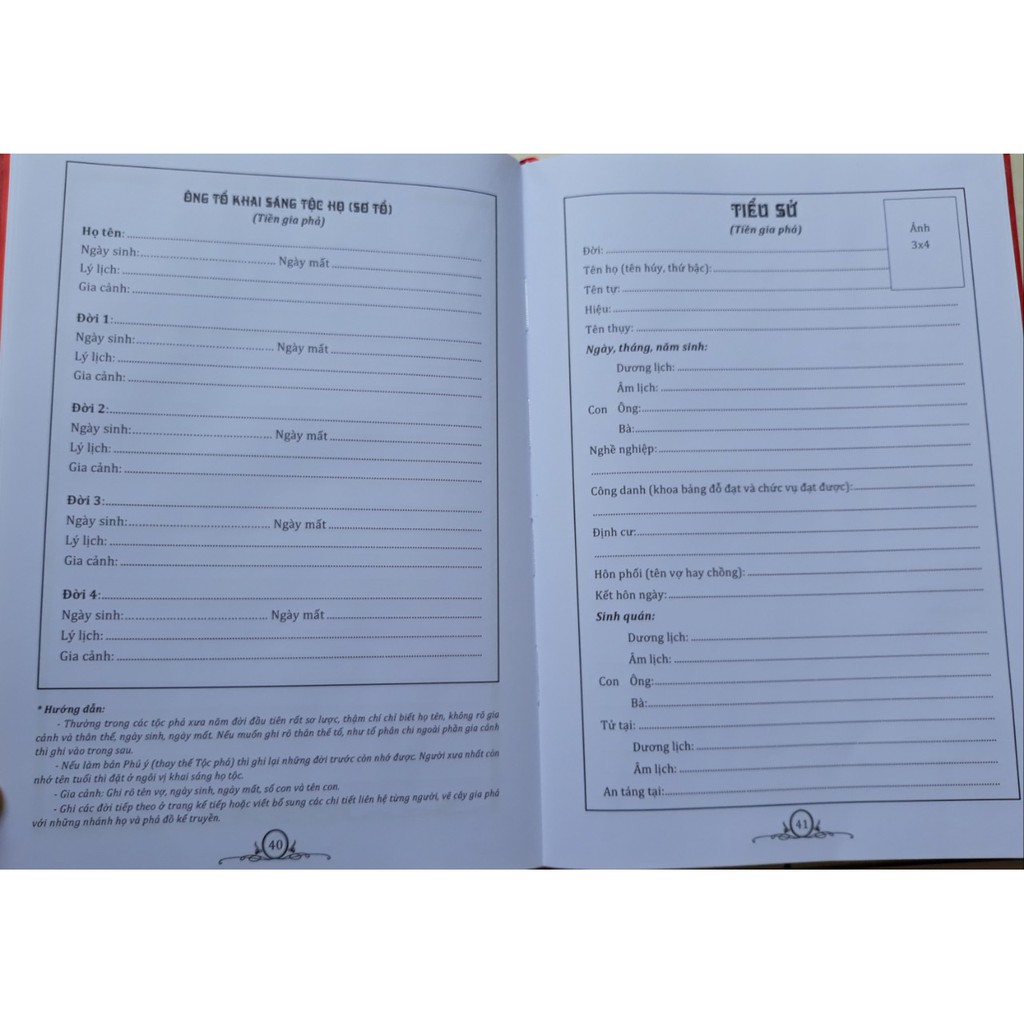 Sách Gia phả dòng tộc (bìa cứng) - Mhbooks