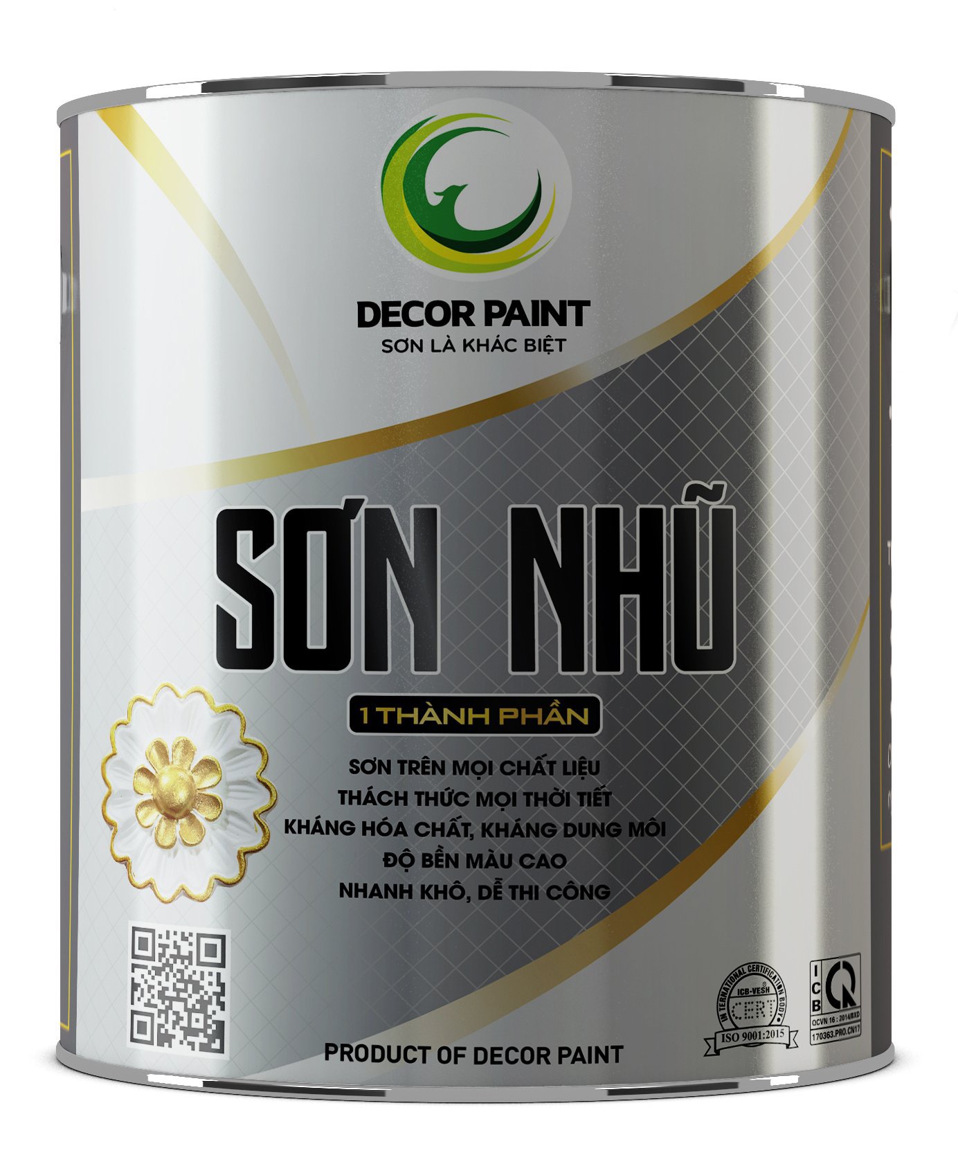 Sơn Nhũ Bạc Decor Paint - Sơn trên mọi chất liệu