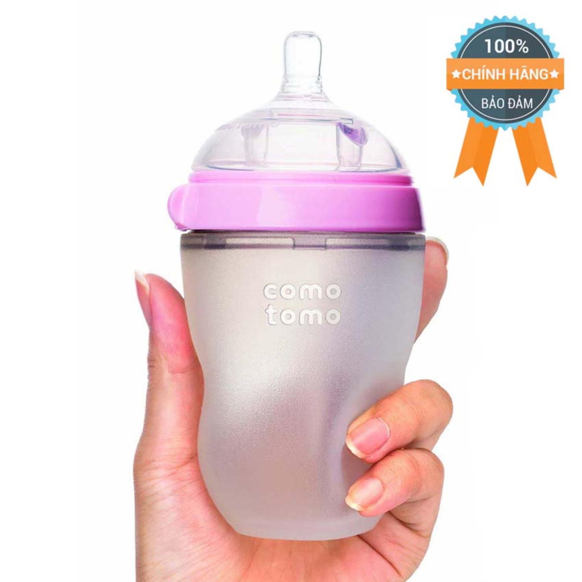 Bình sữa COMOTOMO 250ml ml Hồng (Hãng phân phối chính thức)