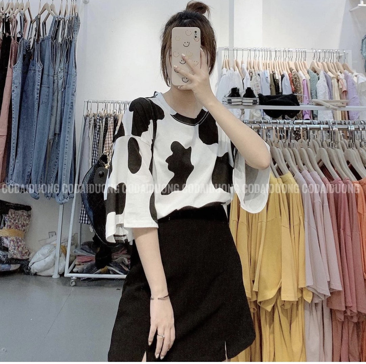 🍃Áo Thun Form Rộng Tay Lỡ BÒ SỮA