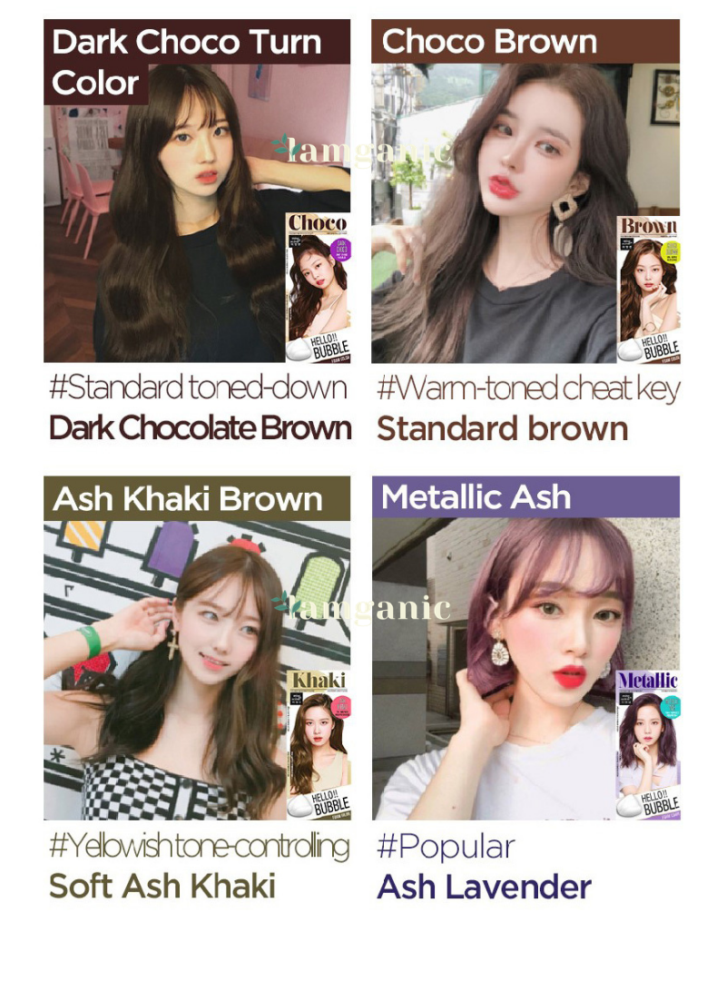 [HCM][Chính Hãng Mise En Scene] Thuốc Nhuộm Tóc Dạng Bọt Hello Bubble Foam BlackPink - Màu Metallic Ash (Nâu tím khói)