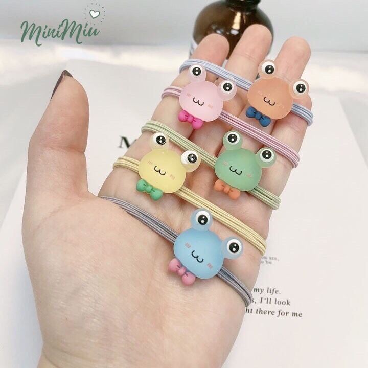 [HCM](Set 5 sợi) Dây cột tóc nữ hình chú ếch trong suốt siêu cute